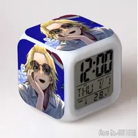 Anime Tokyo Kids Cool Alarm Clock Creative Student 8x8x8cm LED Cube with Colorful Light Display Time Week Month