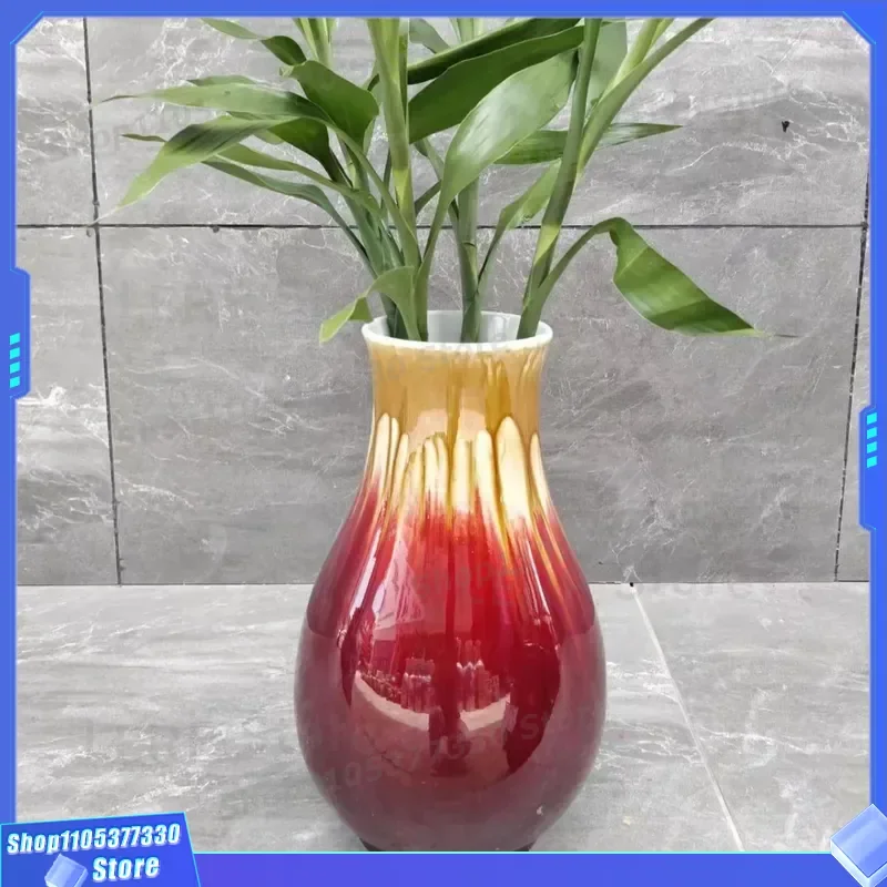 Jingdezhen Ceramic Langhong Vase Kiln Change Glaze New Chinese Style Home Decor Living Room TV Cabinet Entrance Ornament Gift