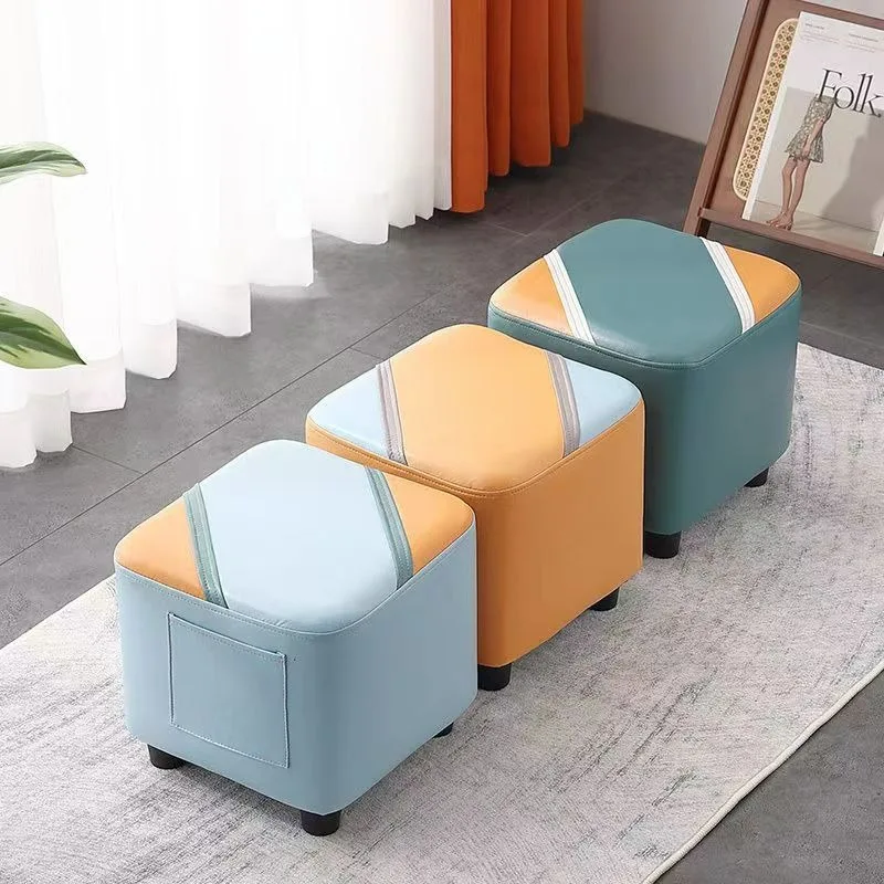 Small Sofa Cushion Foot Stool Household Doorstep Shoe Changing Stools Living Room Coffee Table Ottomans Creative Low Small Bench