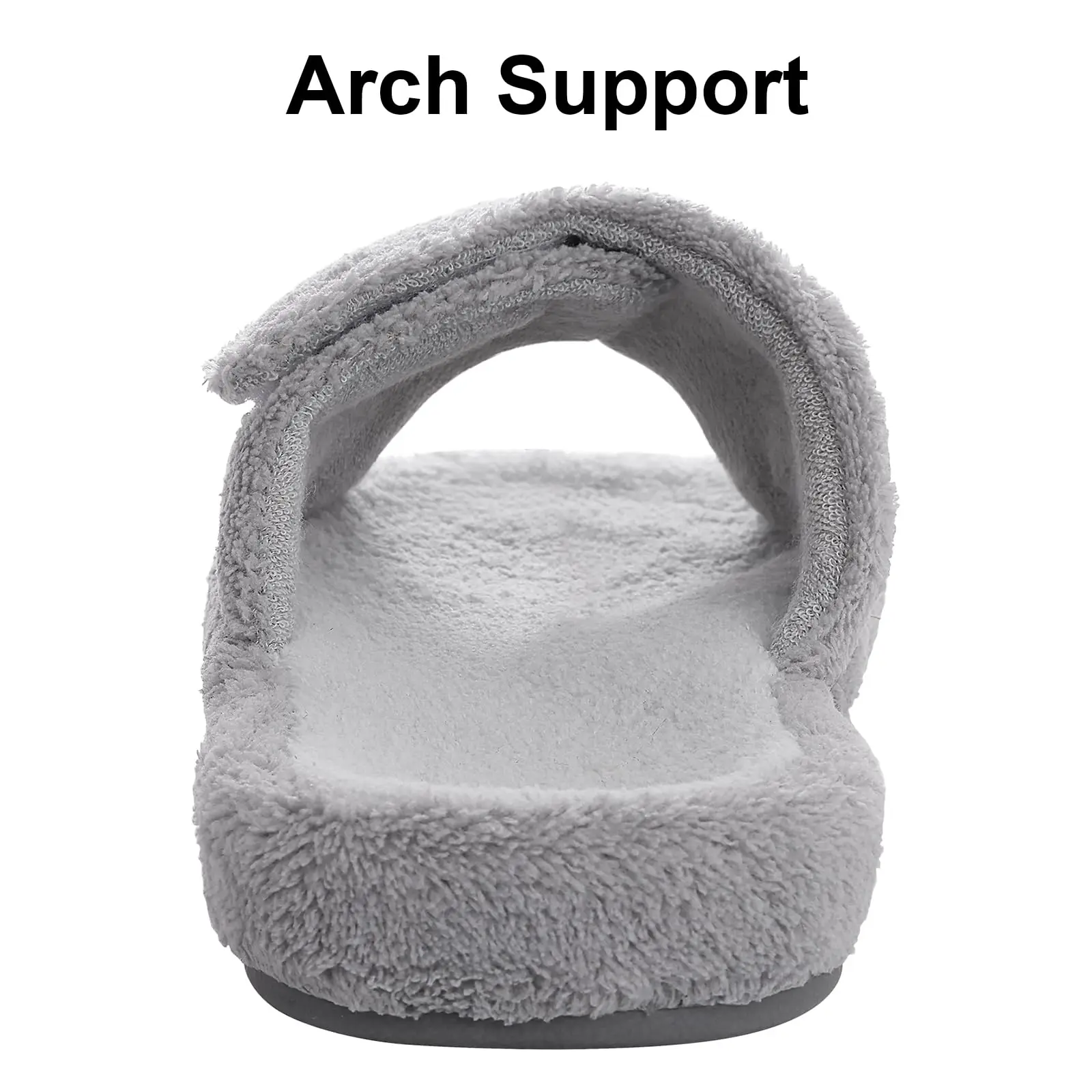 Comwam Four Seasons Arch Support Cotton Slippers Women Adjustable Terry Cloth Fuzzy Indoor Slippers Open Toe House Flats Shoes