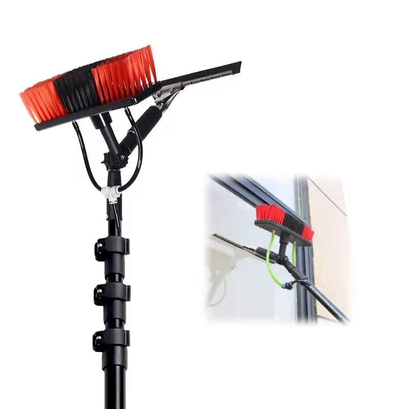 New Product Car Wash Brush Telescopic Aluminum Water Fed Pole Brush with Scraper System for Window Cleaning