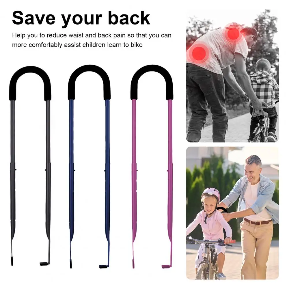 Kids Bike Safety Trainer Handle Non-slip Sponge Wrapped Heavy Duty Kids Cycling Learning Bike Balance Push Bar Bike Accessories