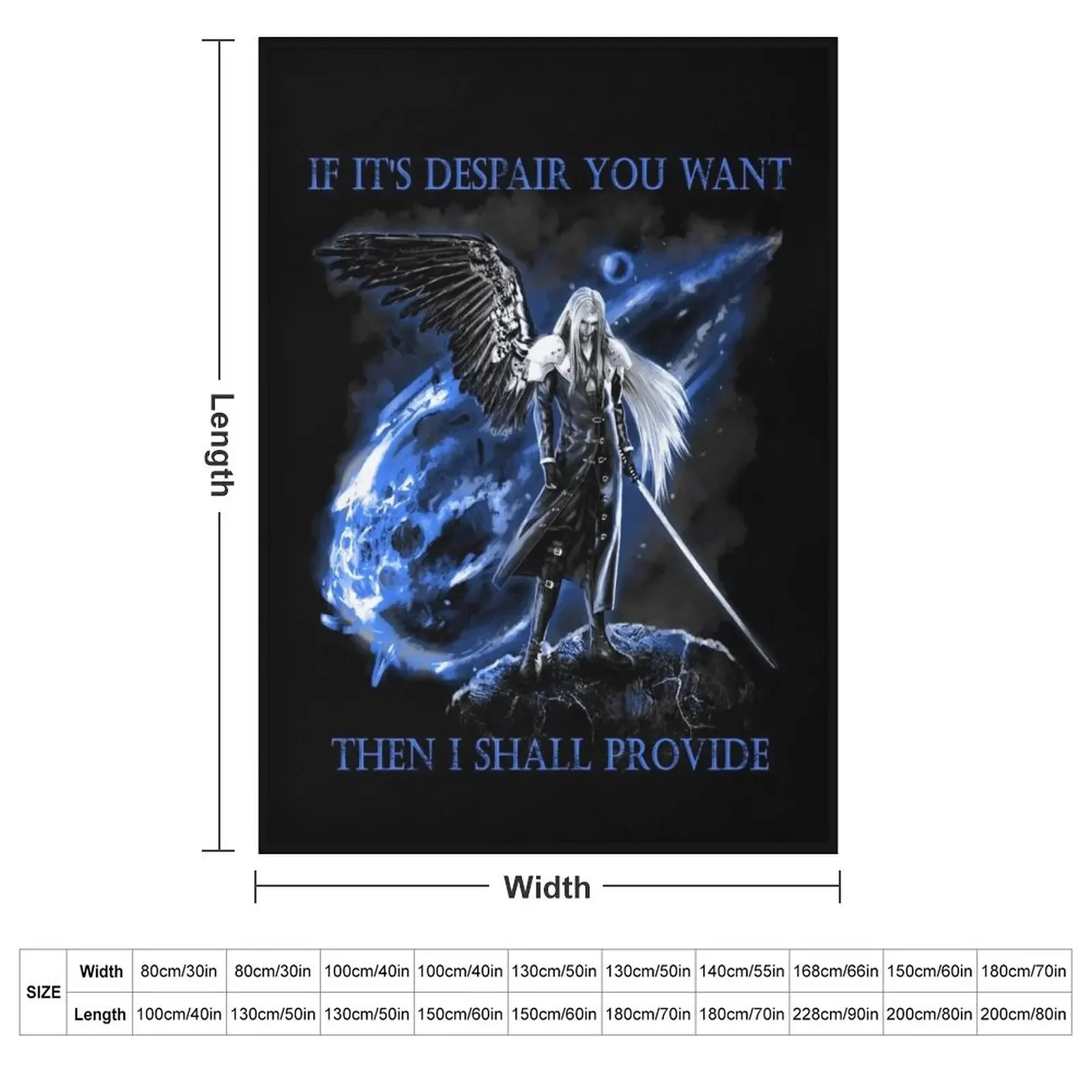 Sephiroth FF7 The One Winged Angel Throw Blanket Cute Travel Multi-Purpose For Decorative Sofa Blankets