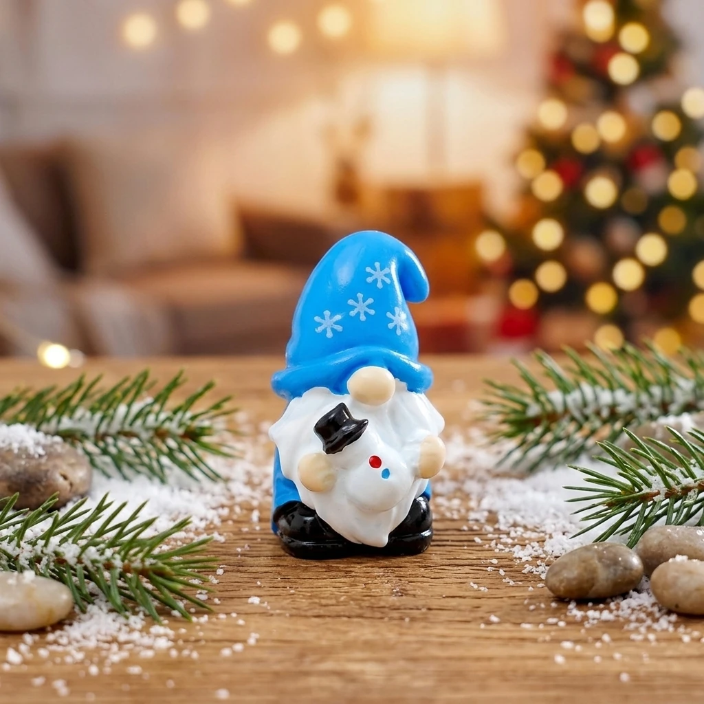 Resin Figurines for Christmas Decor Kids Mini Fruit Holiday Models Glow in Dark DIY Accessories Car Desktop Ornaments