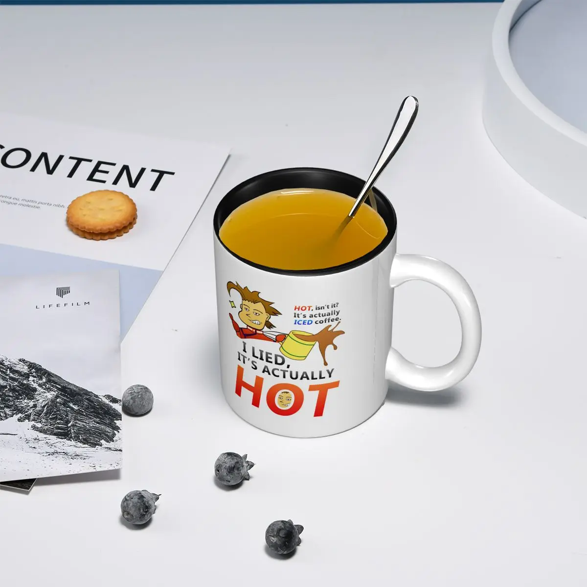 I Lied, It's Actually HOT. Mug Funny Ceramic Coffee Cups Tea Mugs Milk Cup Drinkware Gifts for Friends