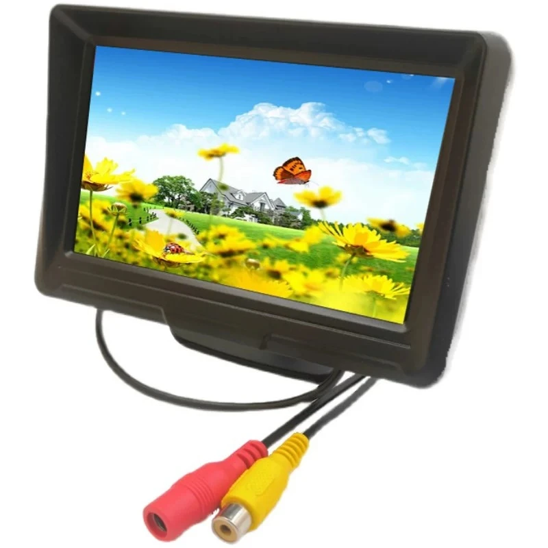 For 5 Inch IPS AHD 1080P Monitor, HD CVBS Rear View Display 720P Backup Camera with Suction Cup & Desktop Bracket