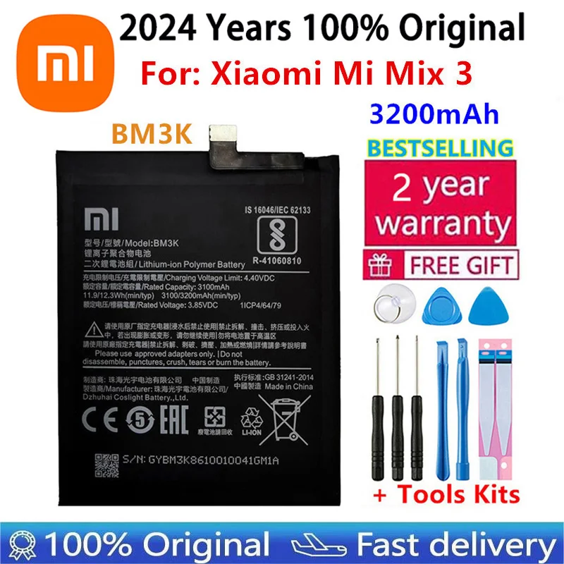 2024 Years Original Xiao mi Battery BM3B BM3K BM4C BP43 For Xiaomi Mi Mix 2 Mix2 / Mix 3 4 1 2S Mix3 Mix4 Mix2S Phone Batteries