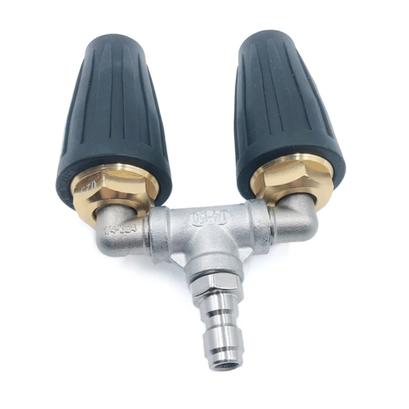 เครื่องฉีดน้ำแรงดันสูงหัวฉีดคู่หมุนสเปรย์อะแดปเตอร์ 4000PSI 1/4 "Quick Connector สเปรย์หัวฉีดสเปรย์หัวฉีด