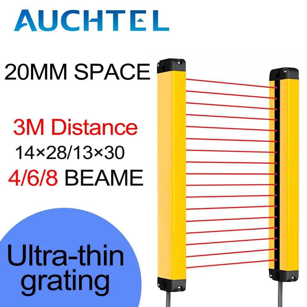 

AUCHTEL 14X28 safety light curtain RC/H20 4/6/8 beam 0.2-3m narrow space detection distance ultra-thin grating device protector