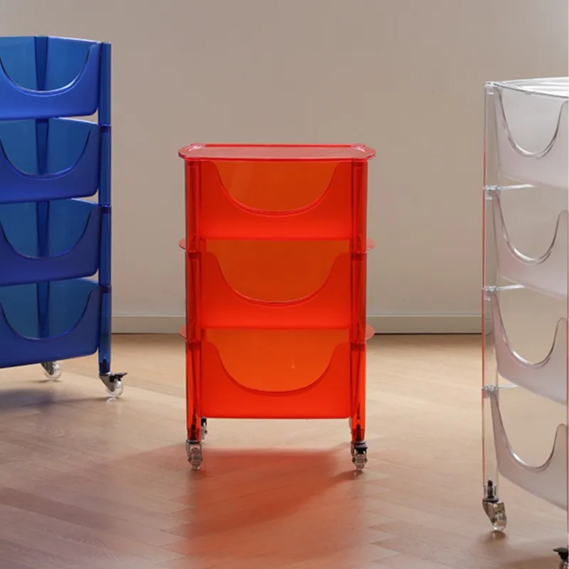 Scandinavian Trolley Living Room Snack Shelf Toy Storage Rack Kitchen Vegetable With Wheels Removable Storage Shelf