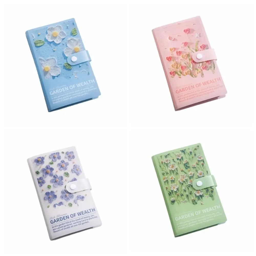 Caderno com Botão e Estampa Floral, Diário à Prova d'Água, Bloco de Notas para Controle de Dinheiro, Caderno de Orçamento e Planejamento Diário