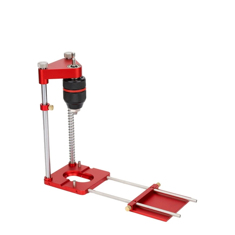 

Portable drilling locator, aluminum alloy handheld drill holder, mini bench drill, woodworking drilling locator