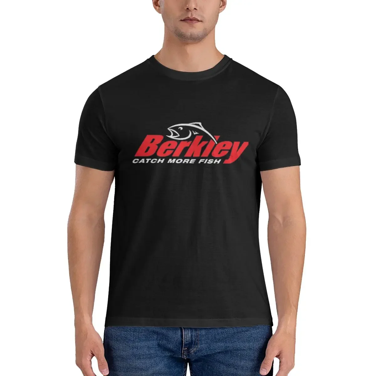 Berkley Fishing Shirt Skull T-Shirt New 100% Cotton Short Sleeve O Neck T-Shirt Casual Men's Top