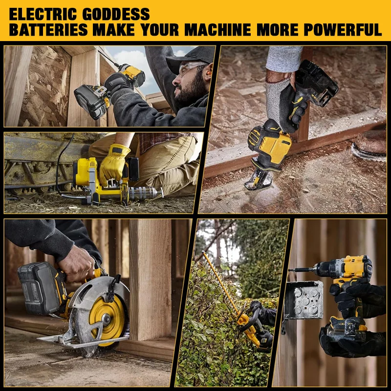 Electric Goddess 20V 5.0Ah リチウム電池は 60 以上の Dewalt ツールに適応 LED ライト表示 DC ポート充電