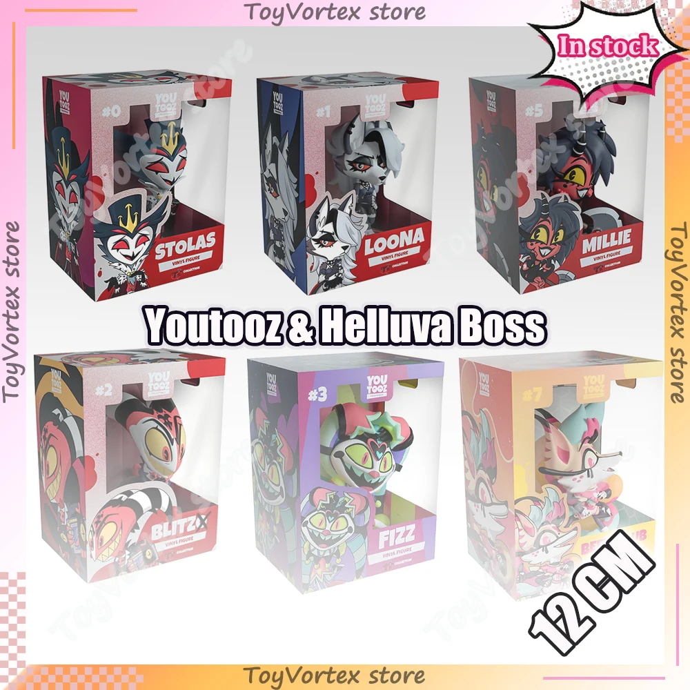

In Stock Official Youtooz Helluva Boss Stolas Blitzo Moxxie Loona BeeLZeBuB Figure Model Toys Limited Edition Demon Character