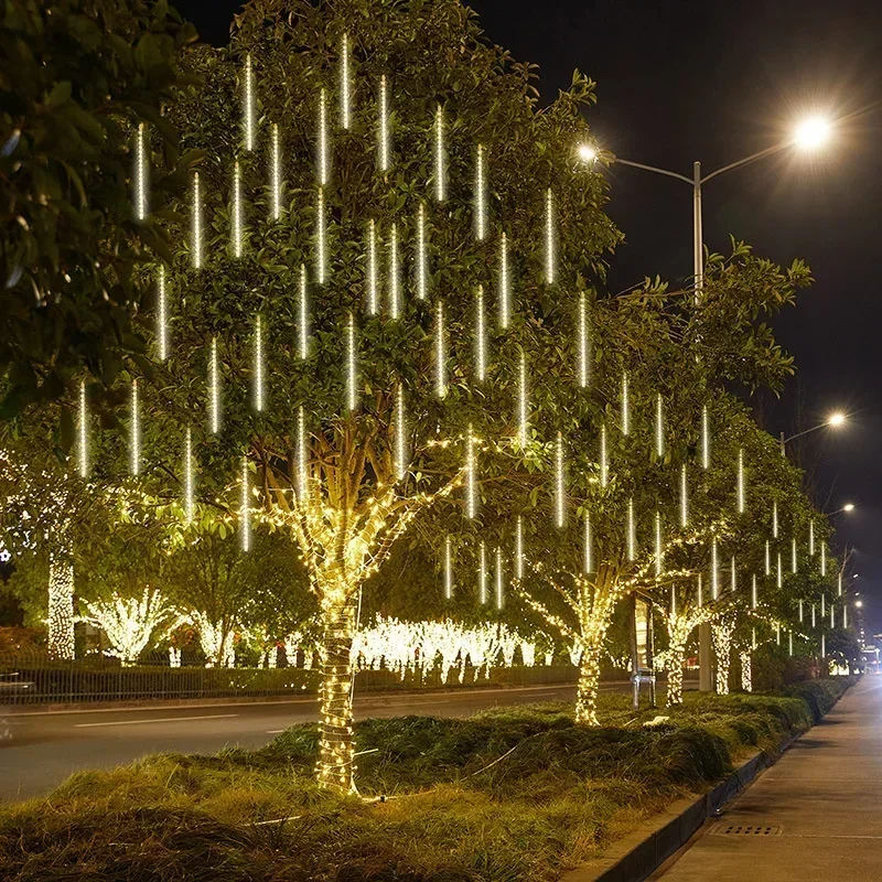 1/2/3/4 Set 30/50cm LED Meteorsc hauer Lichterketten Straßen girlanden Neujahr Weihnachts baums chmuck für Garten licht im Freien