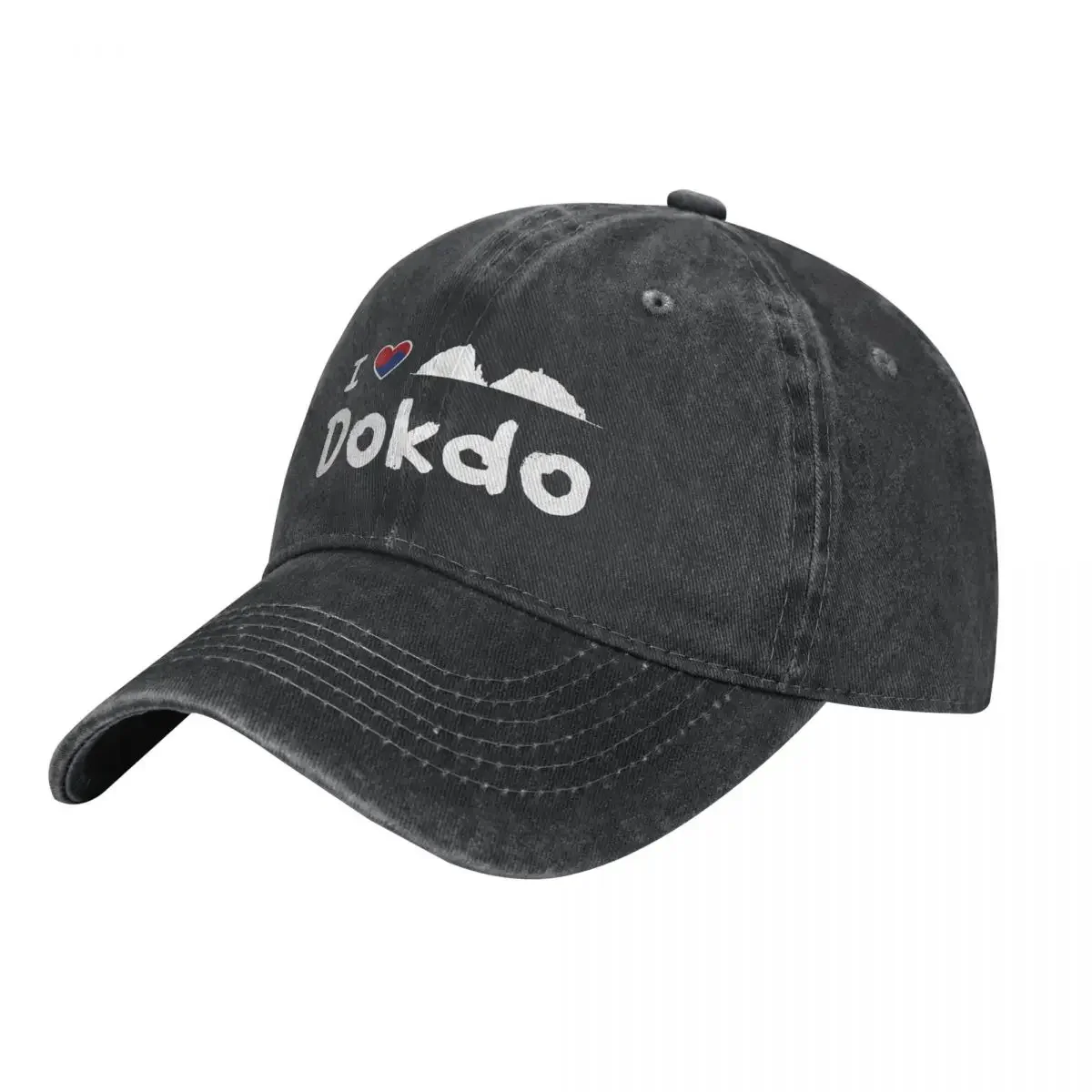 Vintage I Love Dokdo Baseball Cap Unisex Distressed Denim Washed Snapback Cap Outdoor Running Golf Adjustable Fit Hats Cap