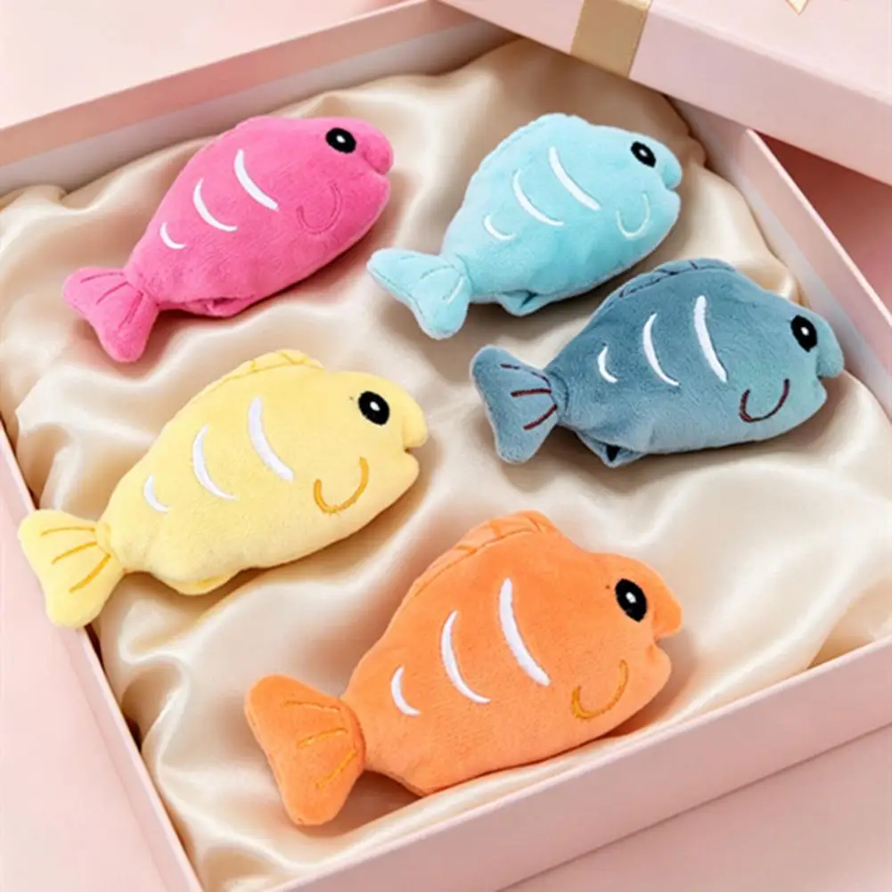 Soft Fabric Cat Toy Plush Fish Cat Toy with Catnip Soft Crinkle Chew Toy for Indoor Cats Stuffed Hunting Teething Kitten