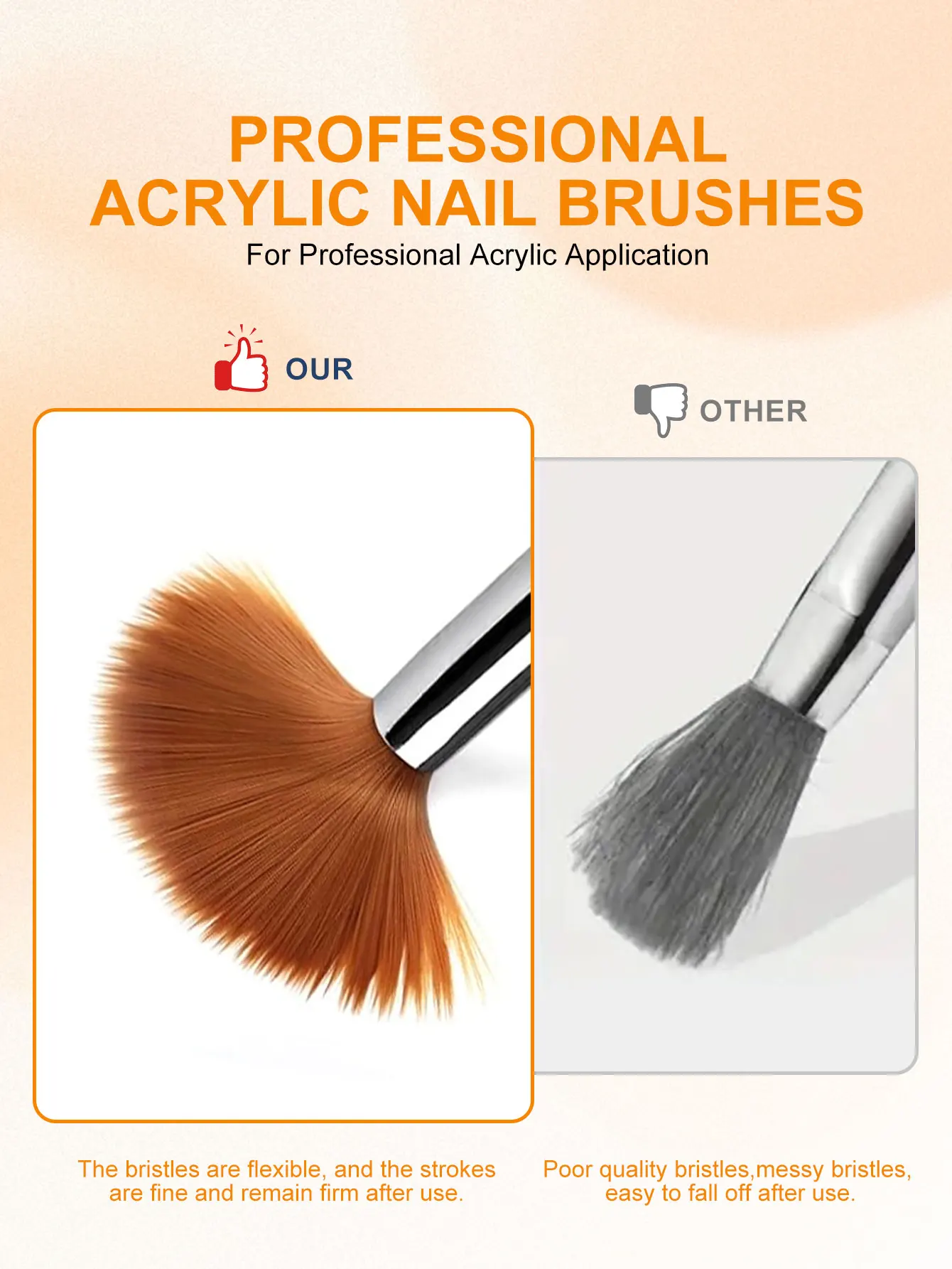 Ensemble de pinceaux à ongles en acrylique, 4 pièces, Extension de poudre acrylique professionnelle, dégradé, Nail Art, sculpture 3D, outils de Salon de manucure