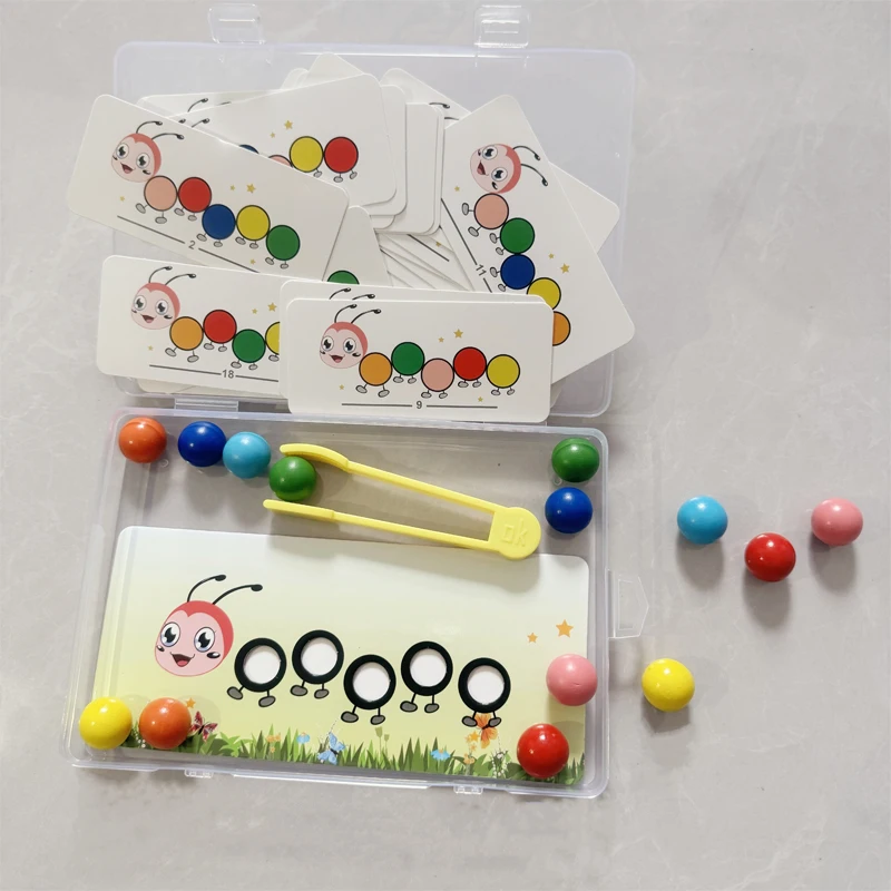 Caterpillar Bead Toy Color Concentration Training Family Interaction Kidsren's Educational Early Education Board Game for Boys and Girls