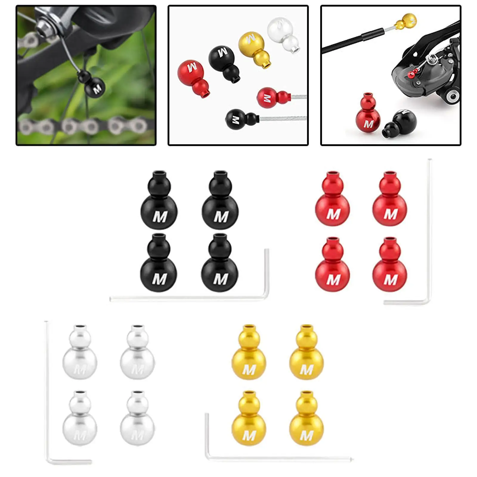4Pcs Bike Cable End Caps Bike Brake Cable End Tip, Easy to Use Replacement for Mountain Road Bike Parts Bike Shift Cable Caps image 4