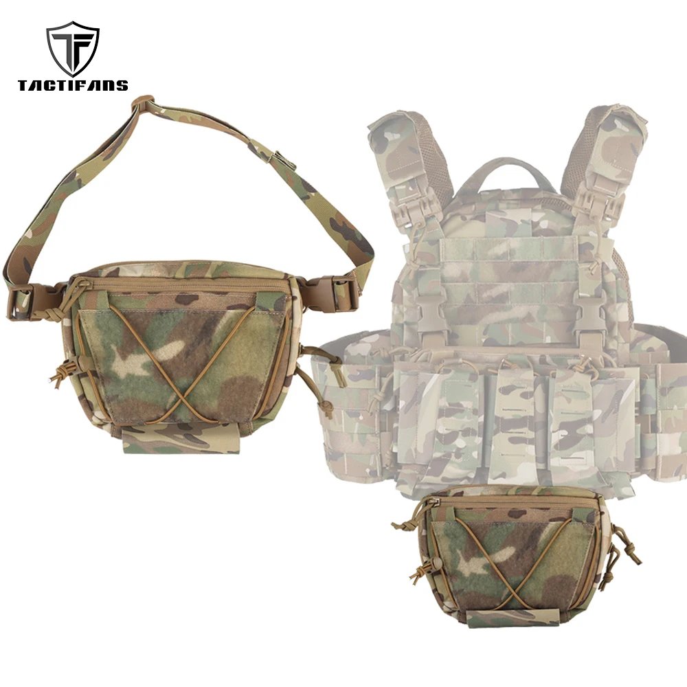 

TACTIFANS Abdominal Drop Pouch V2 Raider Fanny Pack Quick Release Removable Loop Insert Hunting Vest Chest Rig Hanging IFAK Bag