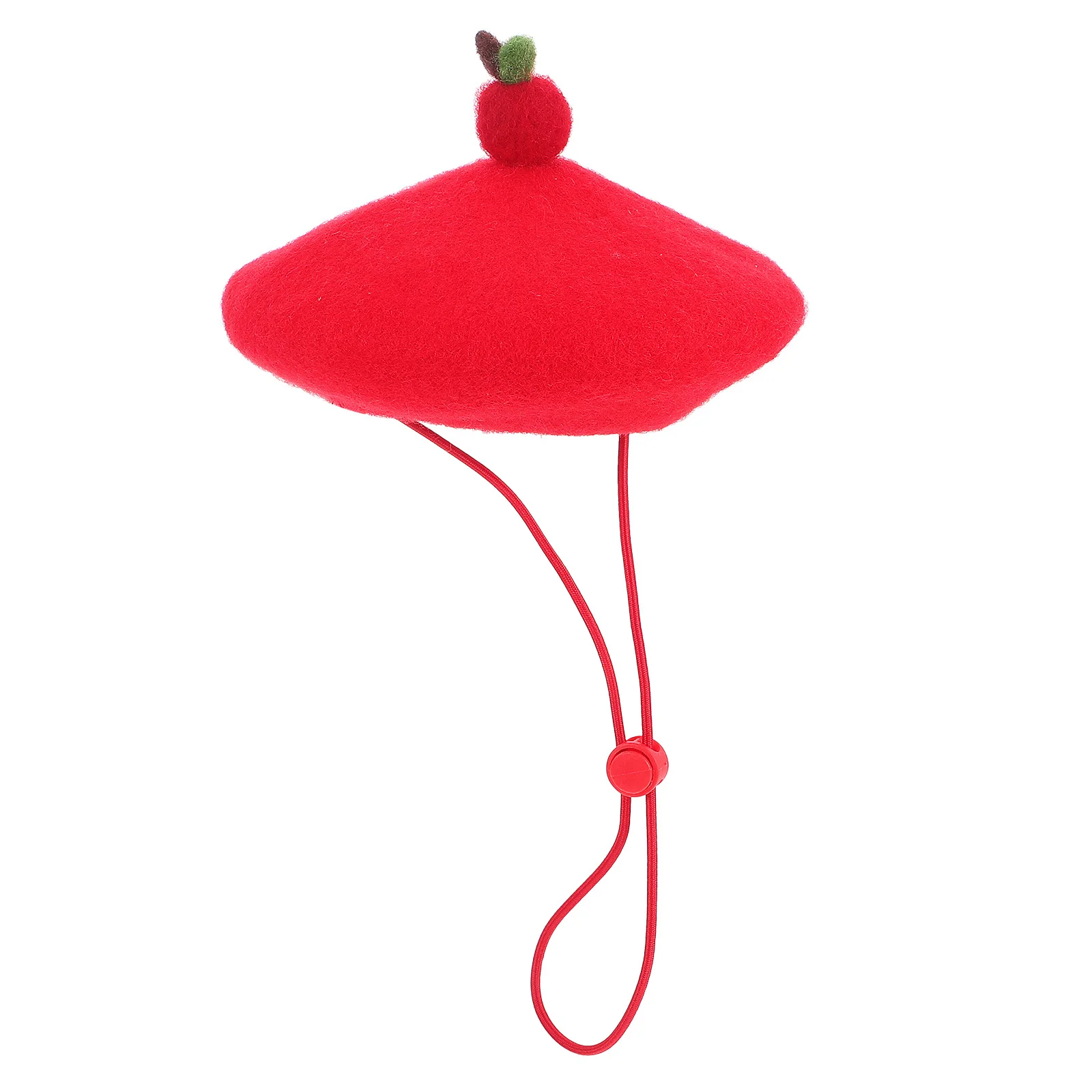 

Red Pet Wool Beret Hat Cute Cartoon Design for Cats and Small Dogs Winter Warm Headwear Accessory Winter Hat for Cat