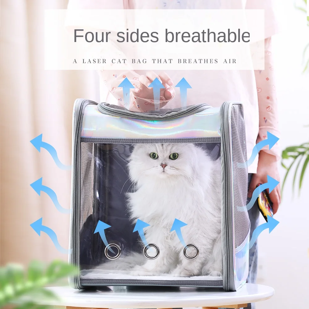 

Cat Backpack Carrier Designer Pet Going out Bag Transparent Large Space Spring Summer Messenger Bag Cat Cage Puppy Cat Take-away