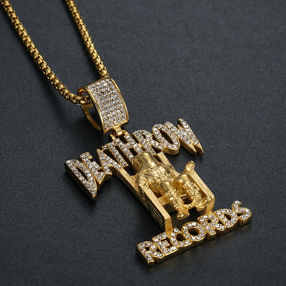 2PAC DeathRow Chain Nightclub Rhinestone Records Prisoner Pendant