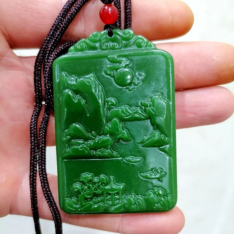 

Natural Black Obsidian Hand Carved Nine Tailed Fox Jade Pendant Fashion Boutique Jewelry Men's and Women's Fox Necklace