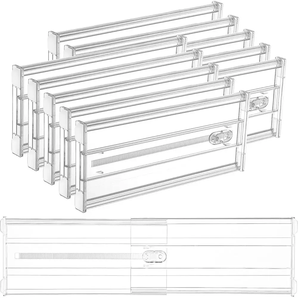 

6 высоких разделителей для ящиков или больших глубоких регулируемых органайзеров для ящиков, прозрачные пластиковые разделители для детских принадлежностей и кухонной утвари