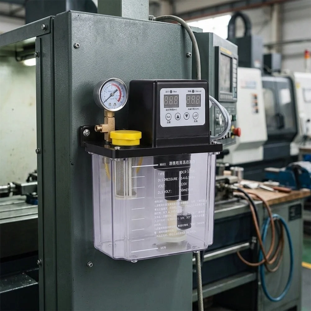 Digital Lubricant Pump 110V 28W 1L Capacity for CNC Punch Press Cutting Machine and Milling Machine Lubrication