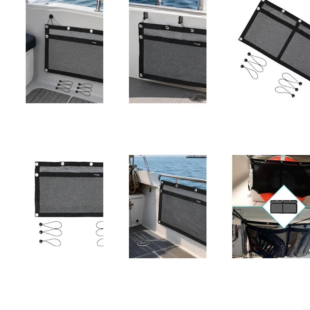 Fishing Gear Vessel Storage Bag with Grommets and Stretch Cords, Offering Hanging Space for Equipment and Small Items H9EE