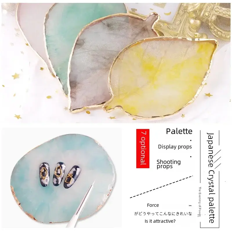 New Style Marble Nail Art Color Palette Decorative Hand Model Display Photography Props Edge Leaf Large Marble Color Wheel