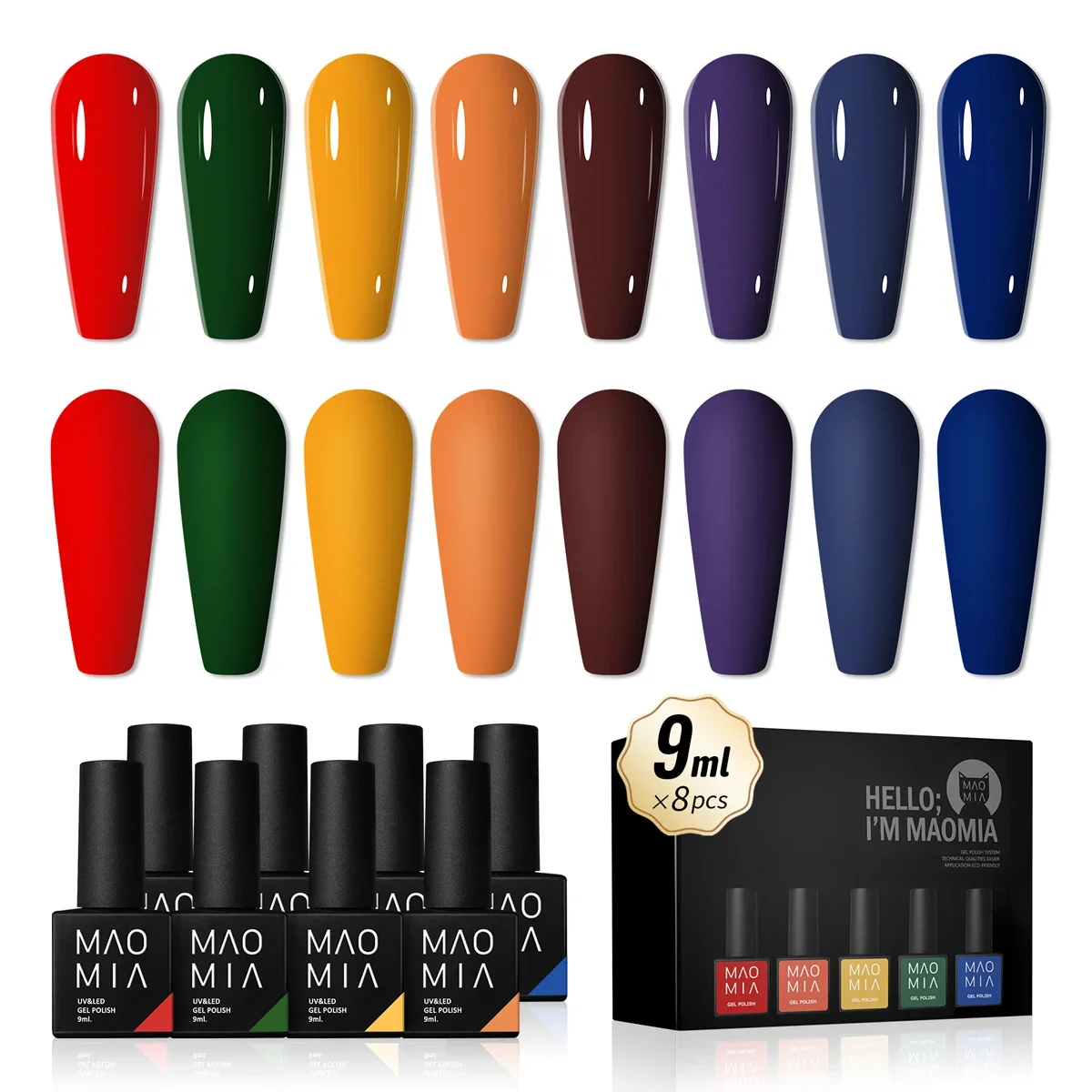 

8pcs Charming Colorful Nude Gel Nail Polish Kit Semi Permanent Long Lasting Nail Gel Nail Art Decoration Manicure Polish Set