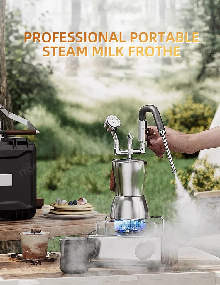 CMFAK-74 المحمولة الحليب Frother الفولاذ المقاوم للصدأ الحليب باخرة بخار الماء فاصل تجفيف بخار القهوة صنع الحليب القهوة