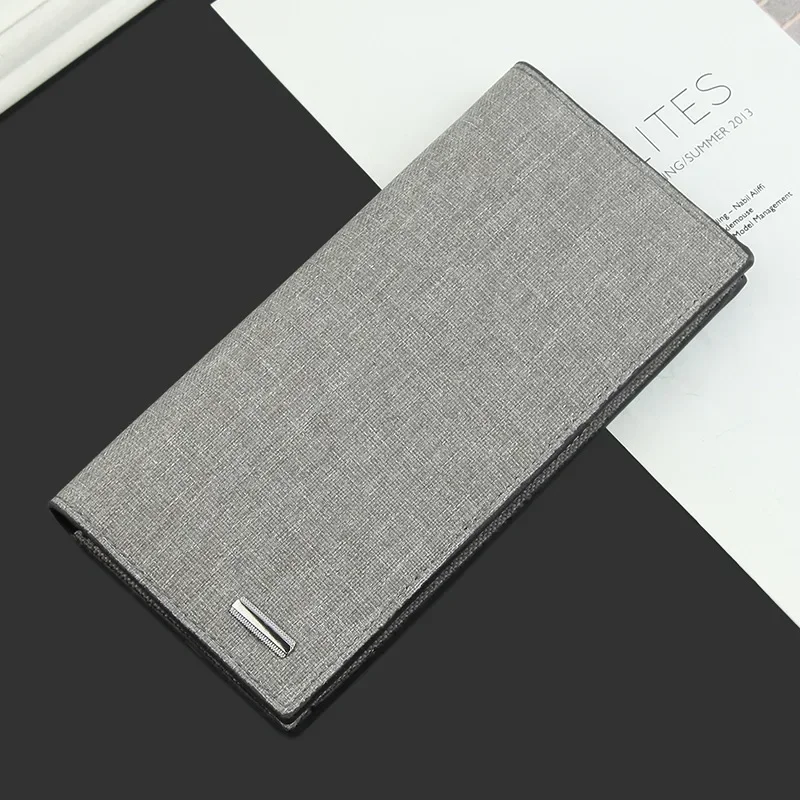 Men's Casual Canvas Business Wallet with Card Slots Cloth Super Stitching Oversized Capacity Long Wallet Perfect Gift