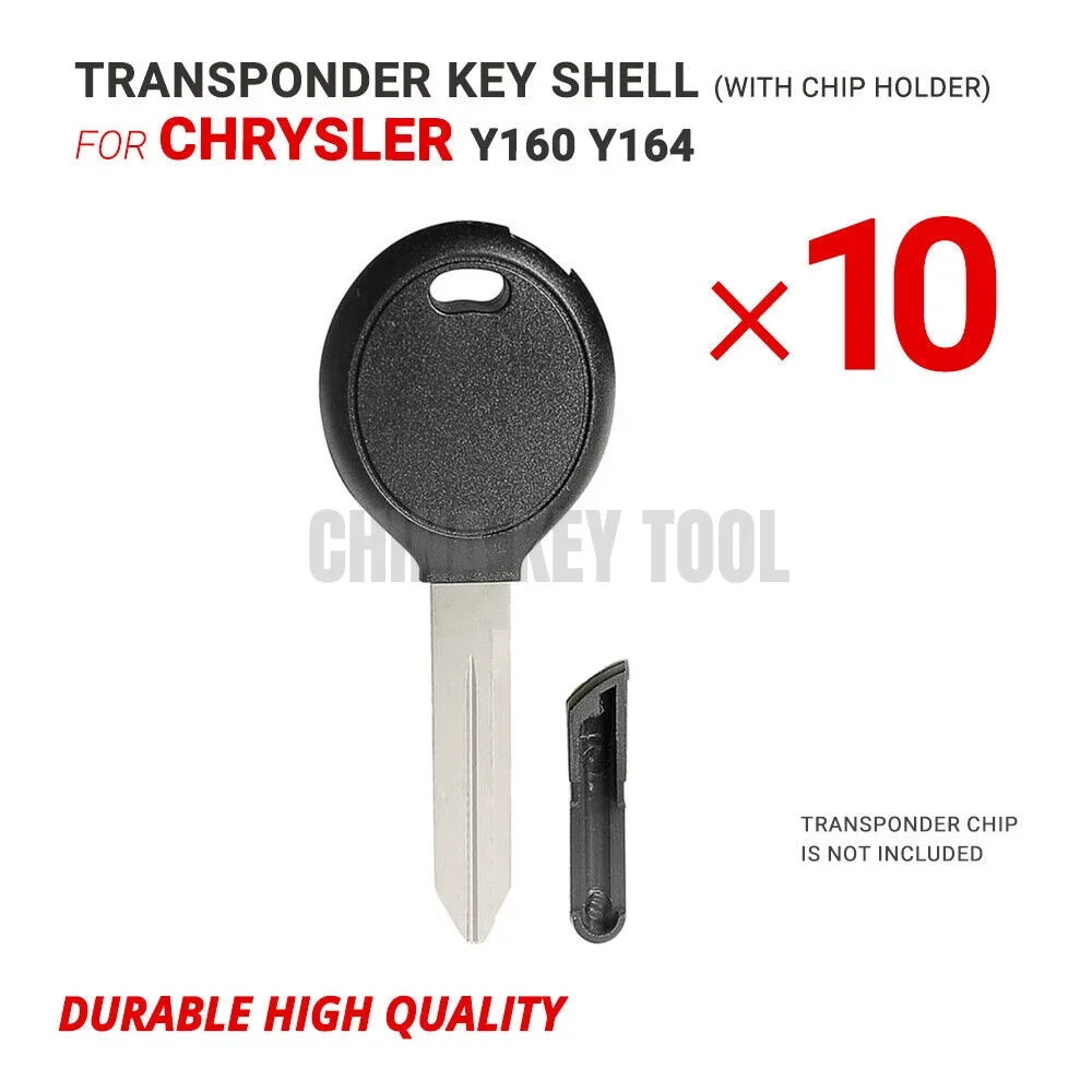 10X Transponder Key Shell For Chrysler Y160 Y164 With Chip Holder High Quality