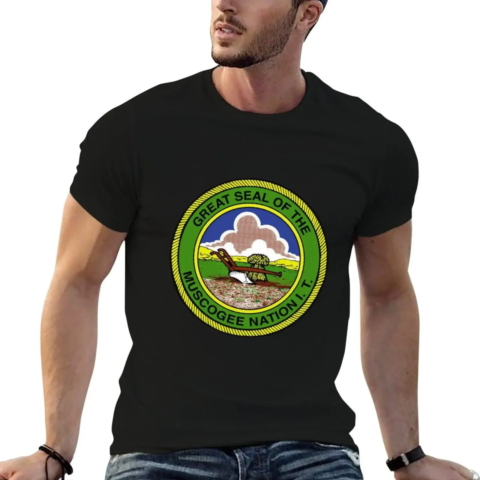 

Great Seal of Muscogee Creek Nation USA T-Shirt graphic shirts quick-drying mens graphic t-shirts