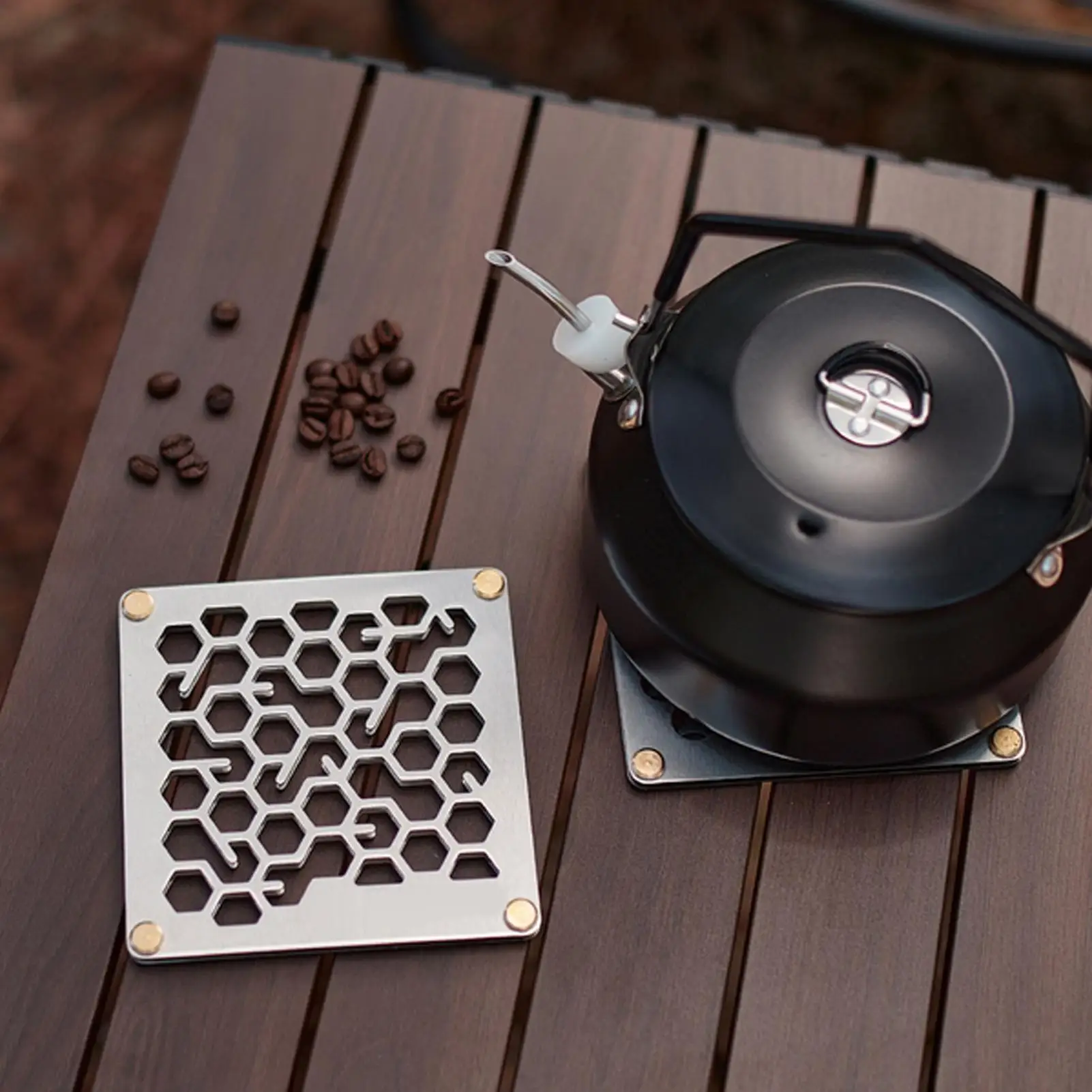 

Metal Cup Holder Coaster Stainless Steel Double-layer Accessories Home Decor Coaster For Oven Food Cooking Cooker Cup Christmas