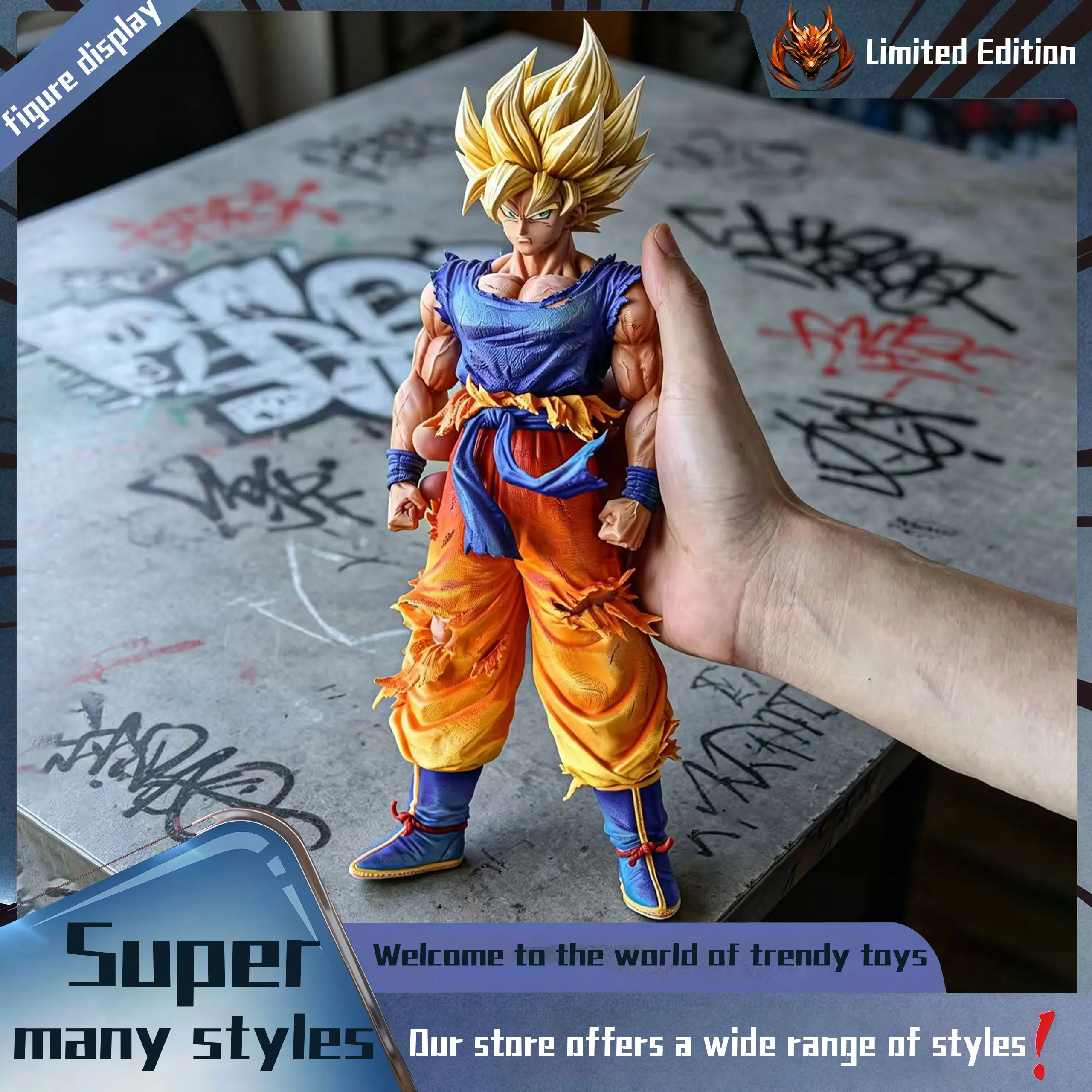 Chu Chao SONGOKU Peripheral Figurine Model Table Decoration, Birthday Gift, Trendy Toy Scene Decoration, Car Decoration
