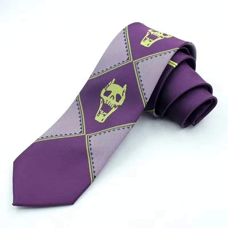 

Anime JoJos Tie Kira Yoshikage Cosplay Necktie Unisex Skull Neck Heavens Door Cosplay Costume Prop