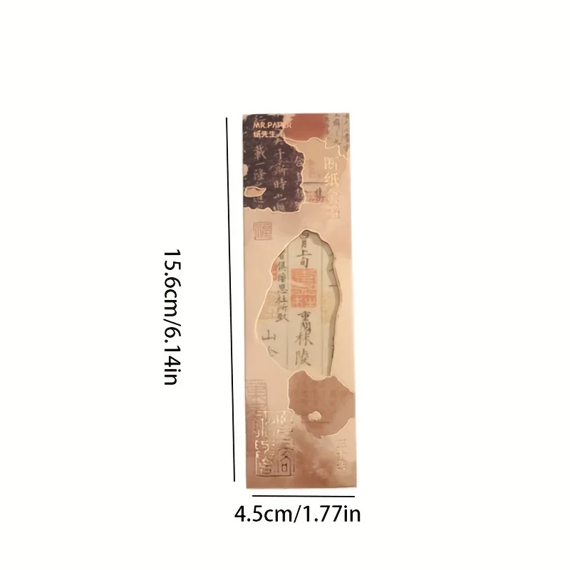 30 Sheets Bronzing Classic Chinese Style Calligraphy  Bookmark for Pages Books Readers Children Collection