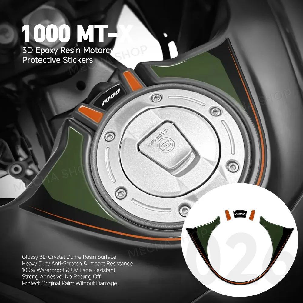 3D Epoxy Resin Sticker Protection Kit Gas Cap Upper Protection Sticker for CFMoto 1000 MT-X 1000MTX 2026