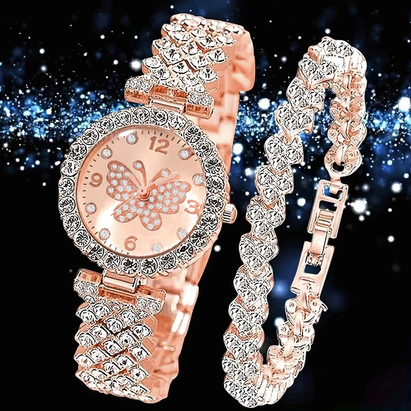 2Pc New Women's Quartz Watch - Gift And Exquisite Combination - Suitable For All Holiday Occasions