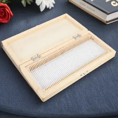Scatola portaoggetti per vetrini per microscopio Materiale in legno Posizioni numerate Foglio di contenuto per elenco vetrini Scatola portaoggetti per vetrini facile da risparmiare