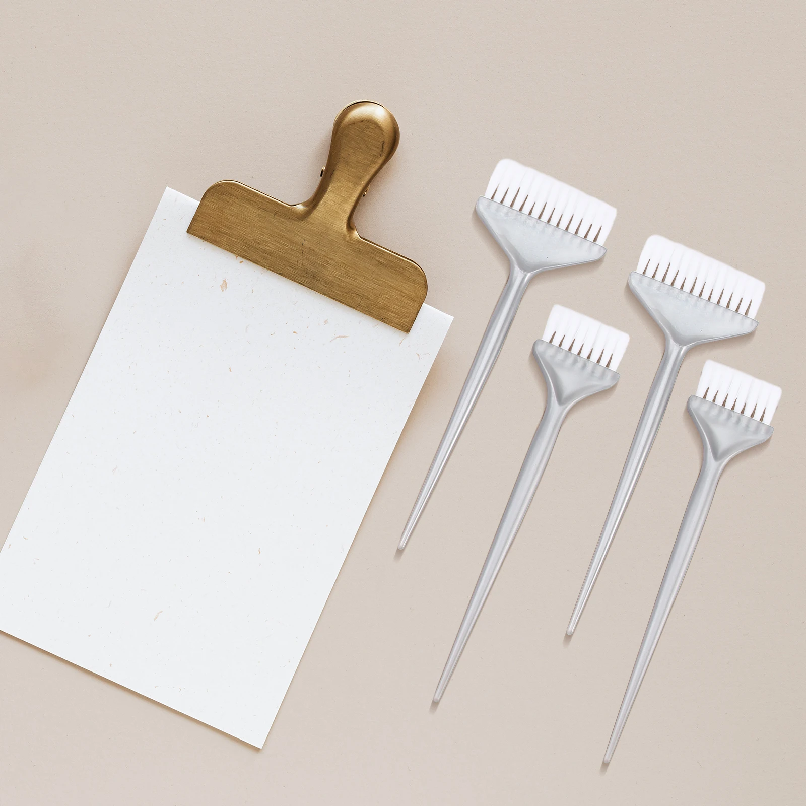 

6pcs Dyeing Comb Long Handle Easy To Clean For Salon Home Hair Coloring Tool Even Tint Application Durable Brush For Styling