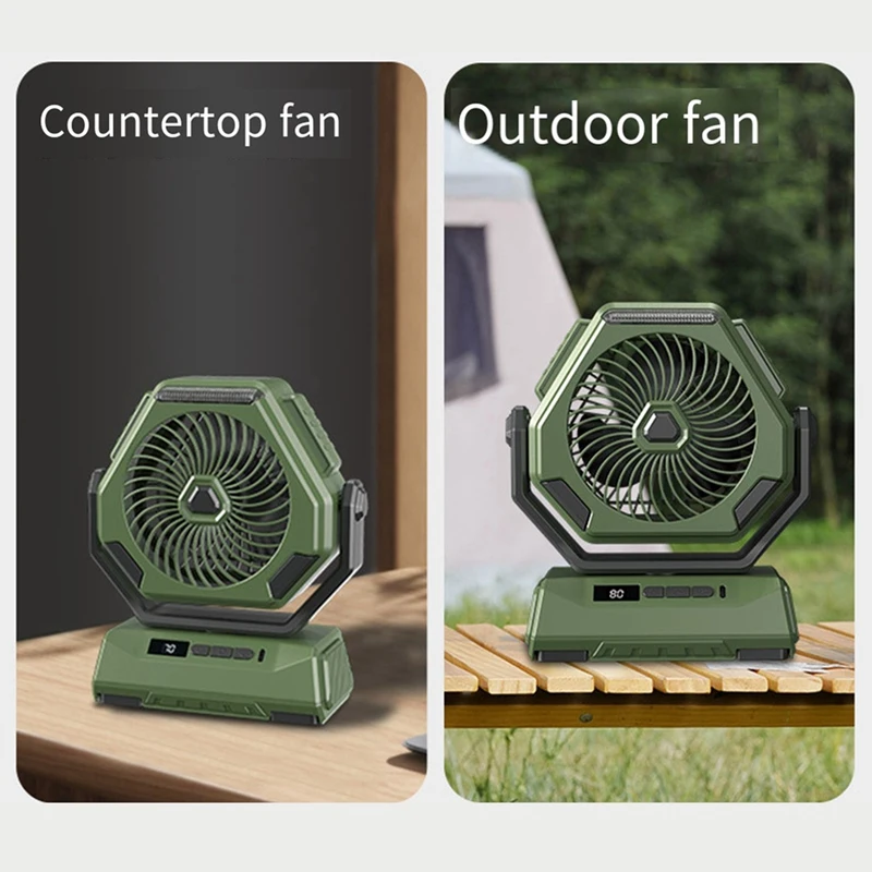 NEW-Rechargeable Camping Light With Fan 6000Mah Outdoor Tent Light Portable Lighting For Camping Picnic Travel