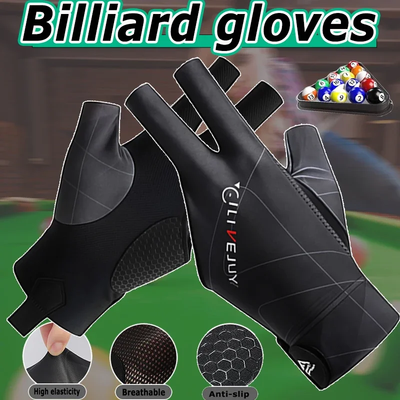 1 Stück – Professionelle Snooker-Sporthandschuhe, elastisches, atmungsaktives Mesh, rutschfeste Wabensilikon, modische Billardhandschuhe