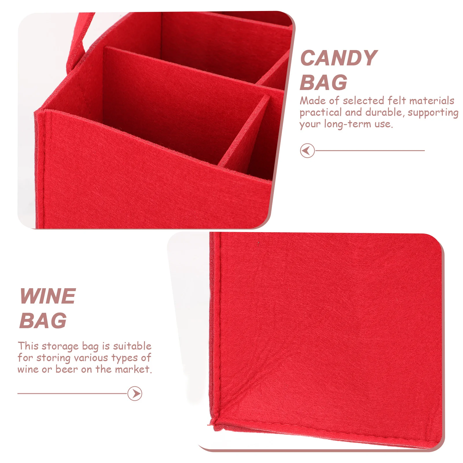 

Stylish Carrying Wine Party Storage Divided Beer Bag For Holiday Gift Reusable Portable Wine Bottle Storage Bag For Home Kitchen
